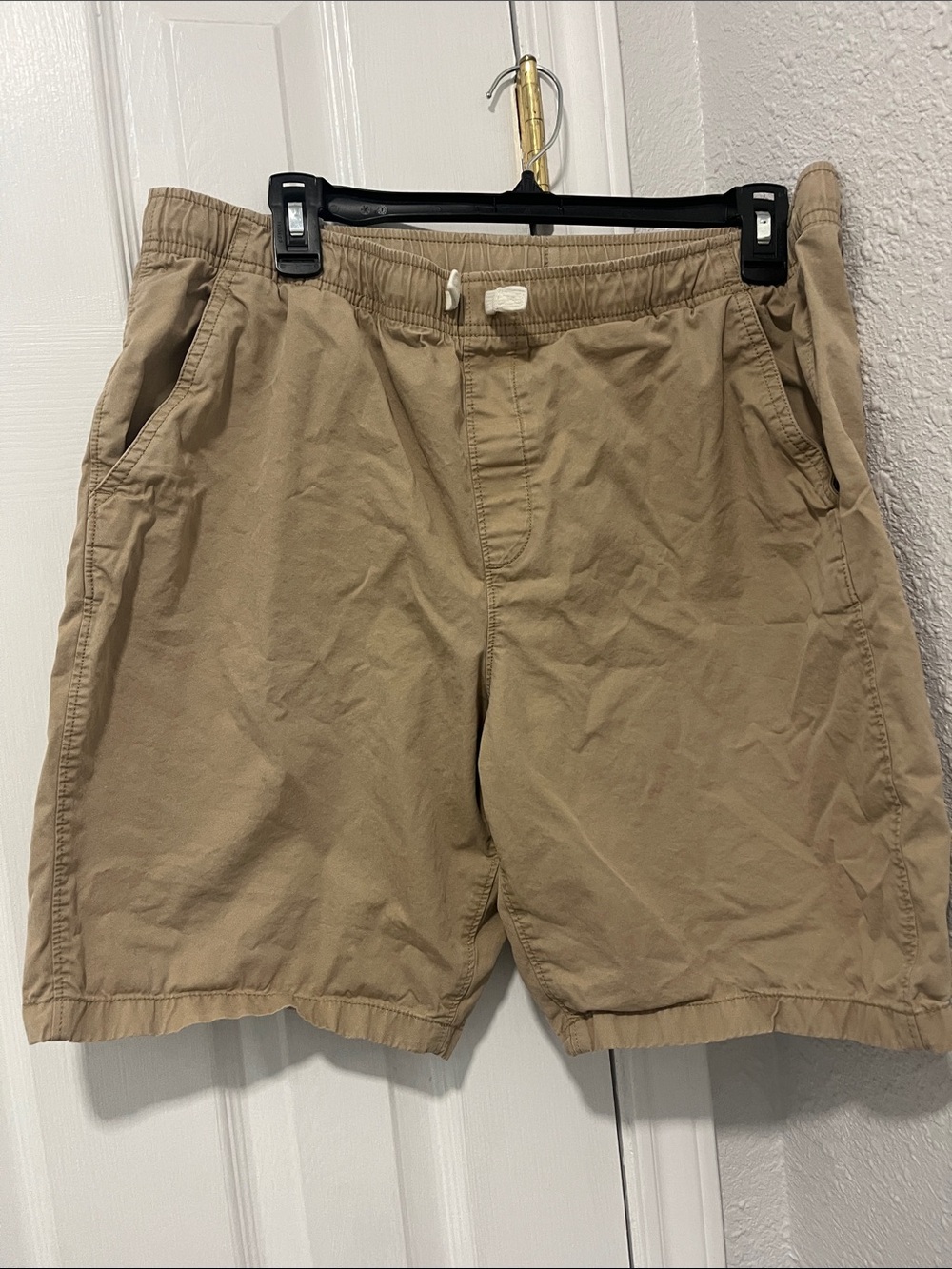Lands End Bo’s 18-20 xxl husky khaki elastic waist drawstring shorts